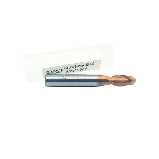 Frez węglikowy kulowy VHM Fi 10 R5 x 75mm 55HRC 2Z